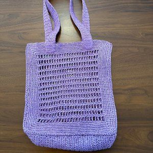 J.Crew Open-Weave Tote Bag In Radiant Orchid Purple NWT